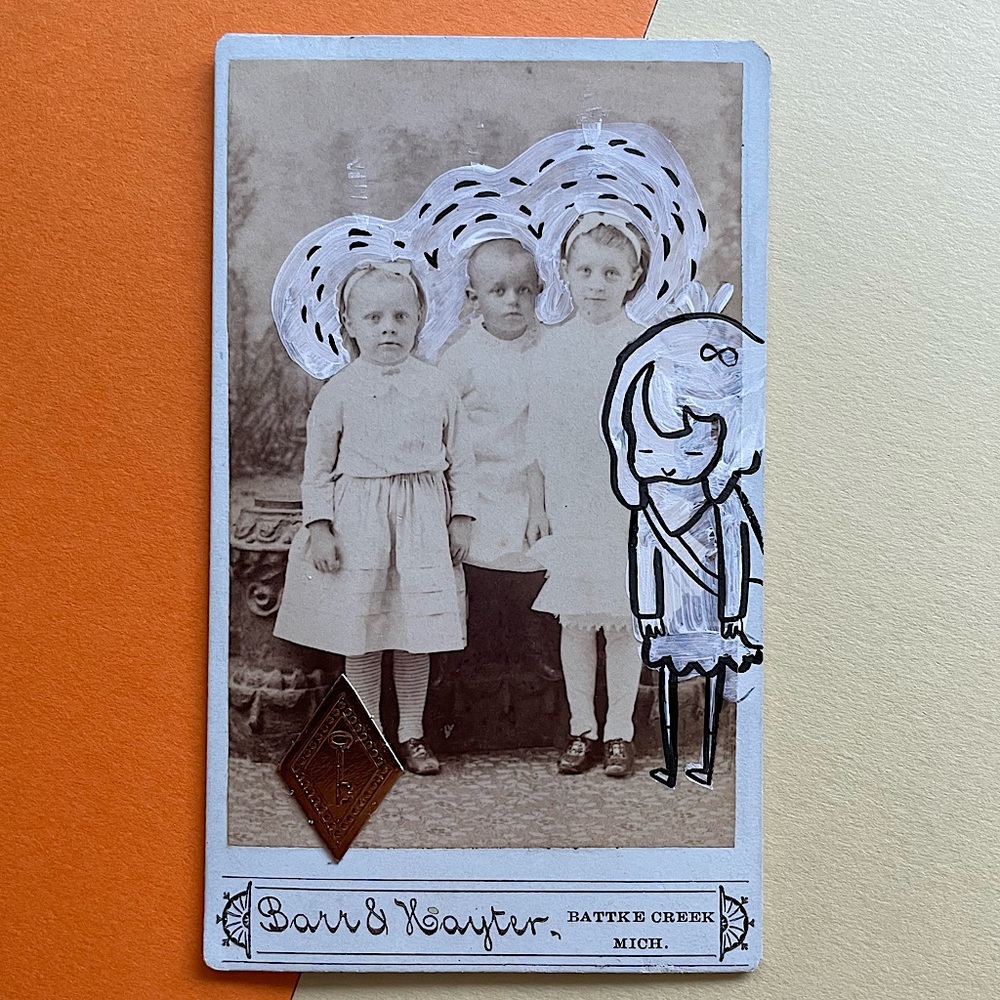 Altered art - Antique CDV - One, two, three... four?